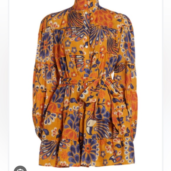 FarmRio yellow pineapple mini dress NWT - Picture 3 of 7